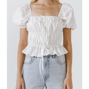 English Factory White Bow Top